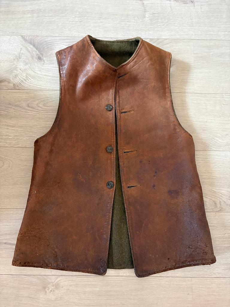 WO1 WW1 US leren vest jerkin zeldzaam USMC, Ophalen of Verzenden, Landmacht, Amerika, Kleding of Schoenen