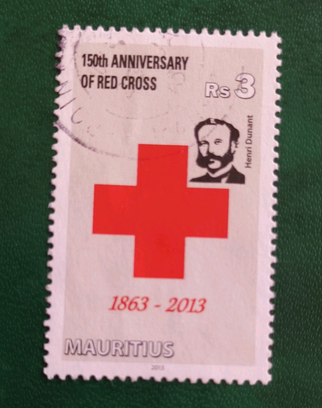 Mauritius 2013 pz Henri Dunant ,150th anniv red cross, Verzenden, Overige landen, Gestempeld