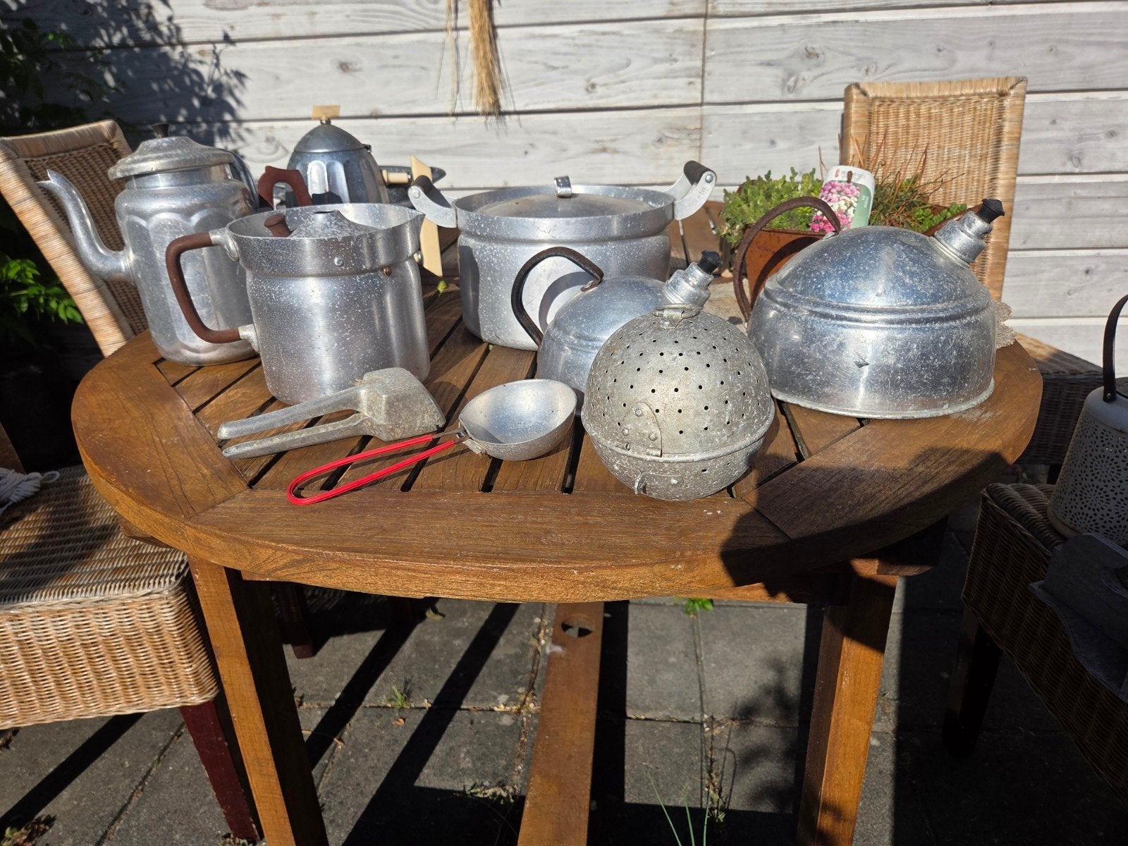 Vintage kannen en pannen, Ophalen of Verzenden, Rvs, Pannenset, BK