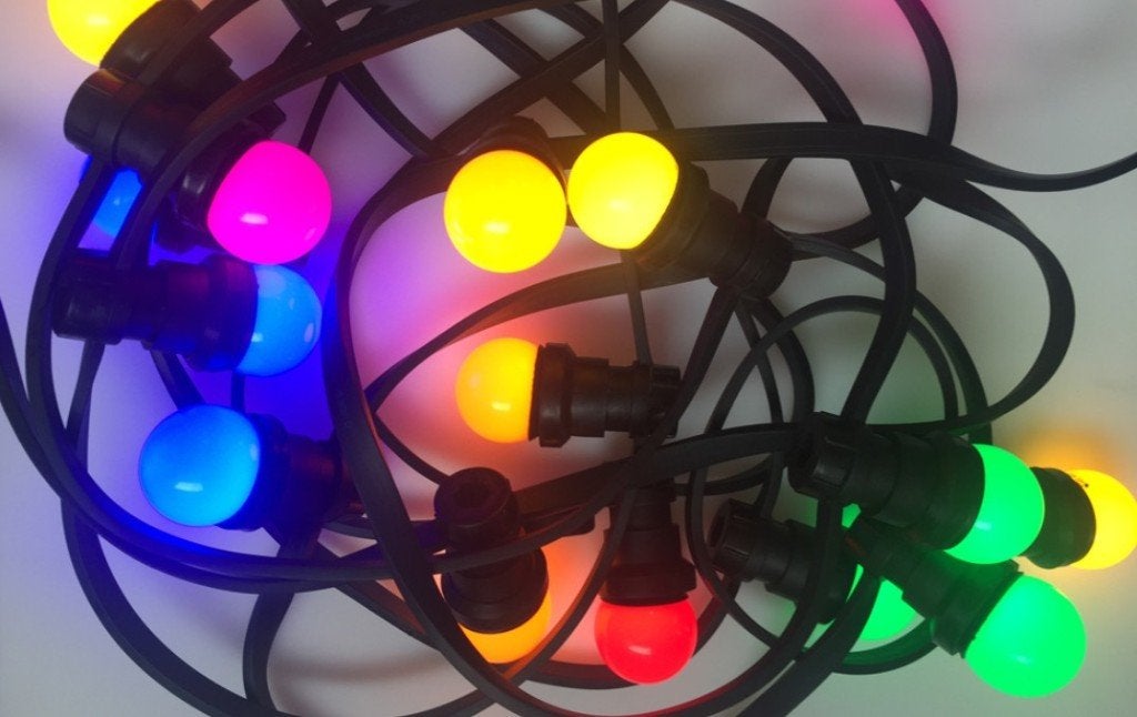 Prikkabel (20 meter) met gekleurde lampen te huur, Ophalen, Zo goed als nieuw, Overige