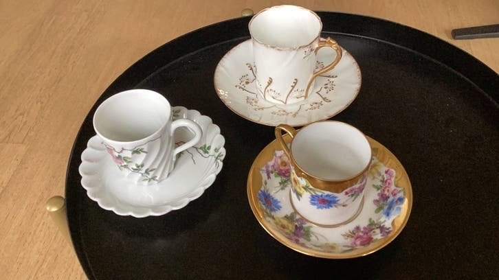 Antieke Haviland Limoges Espresso Kopjes - Set van 2, Antiek en Kunst, Ophalen of Verzenden