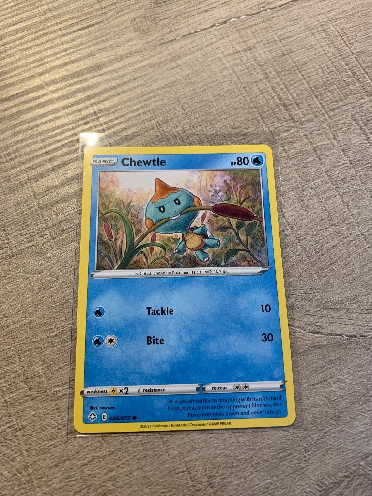 Chewtle 026/072 Shining Fates - Pokémon Kaart, Hobby en Vrije tijd, Verzamelkaartspellen | Pokémon, Nieuw, Losse kaart, Ophalen of Verzenden