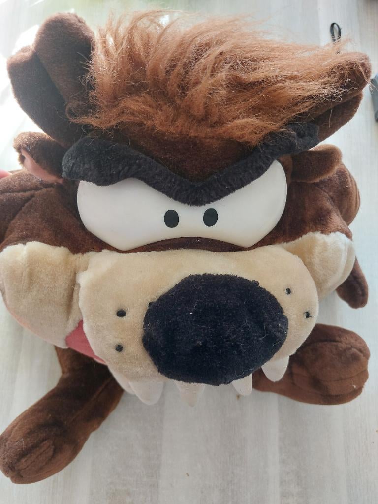 Looney tunes - tazz knuffel, Ophalen of Verzenden, Looney Tunes, Zo goed als nieuw, Beeldje of Figuurtje