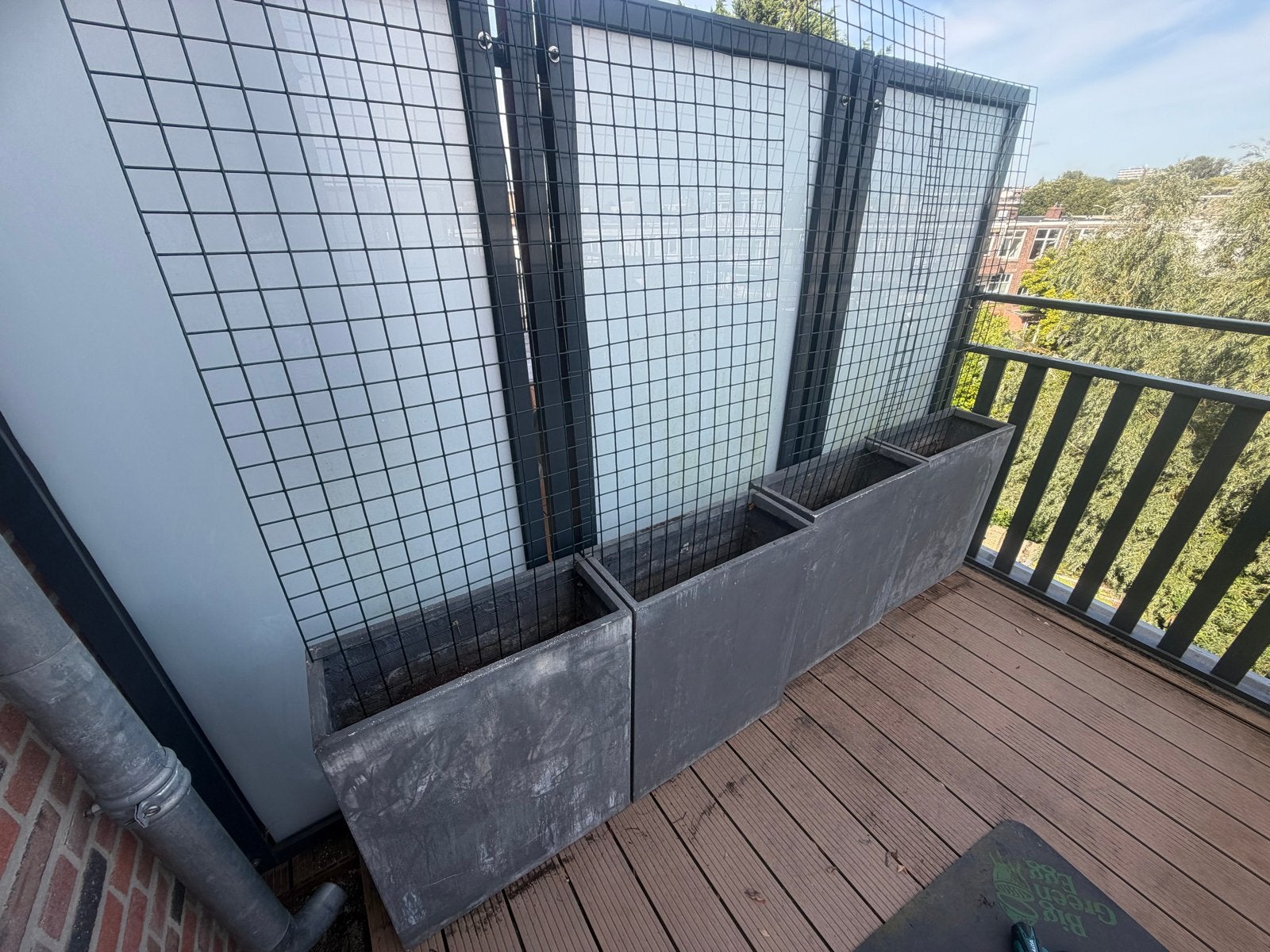 Terrasafscheiding cq plantenbak, 4 stuks (60x25x72cm), Ophalen, Zo goed als nieuw, Balkon, 60 tot 100 cm
