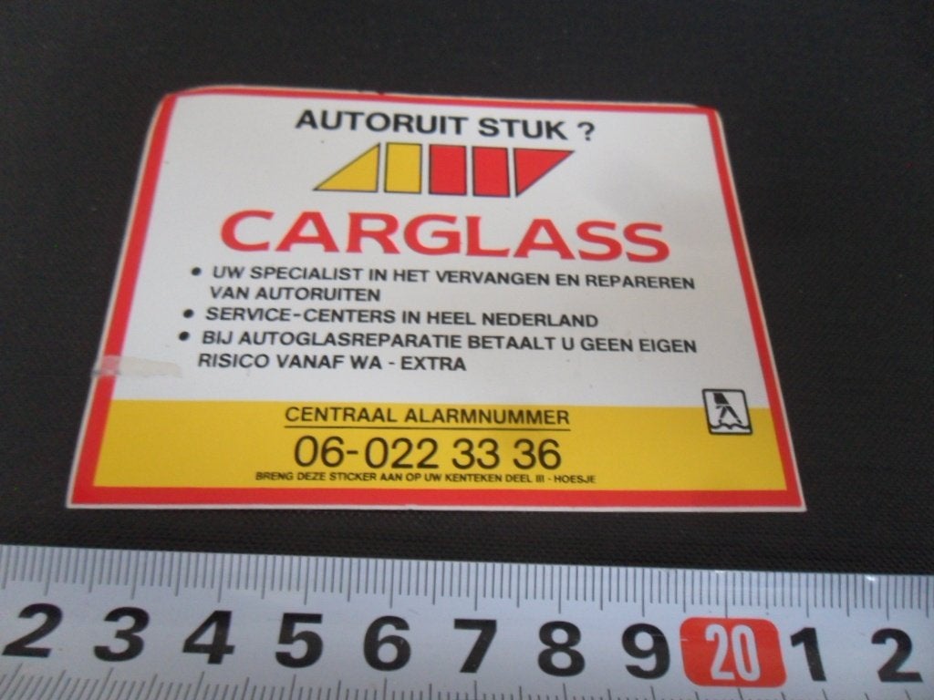 sticker Autoruit stuk ? CARCLASS  06-0223336, Ophalen of Verzenden, Zo goed als nieuw