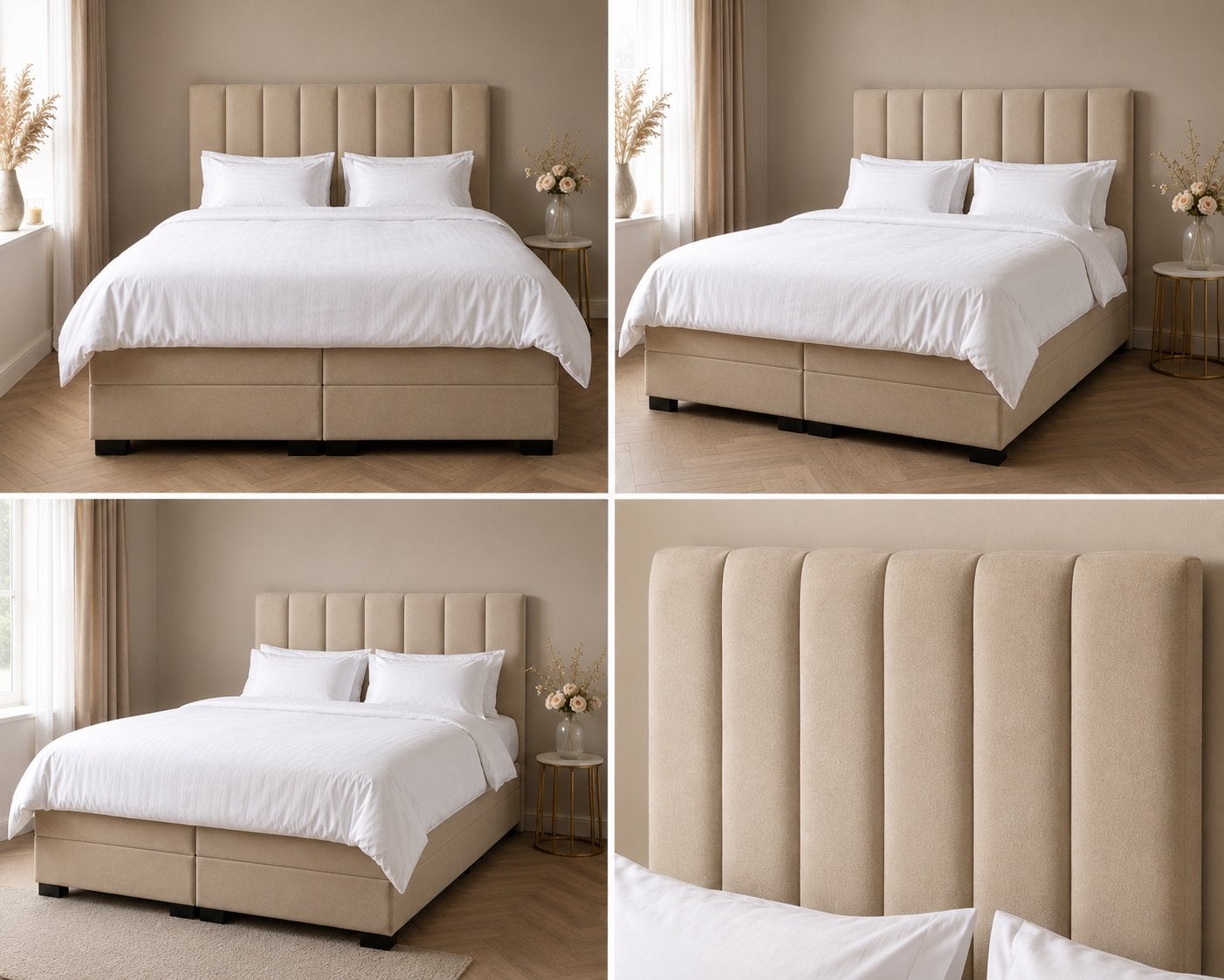 Luxe Boxspring 140x220 cm –Beige/Zandkleur –Inclusief Topper, Huis en Inrichting, Slaapkamer | Boxsprings, Beige, Zo goed als nieuw