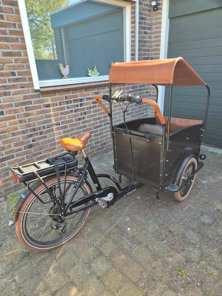 Troy E-bike Bakfiets - Ideaal voor gezinnen!, Overige merken, 4 kinderen of meer, Huif, Ophalen of Verzenden