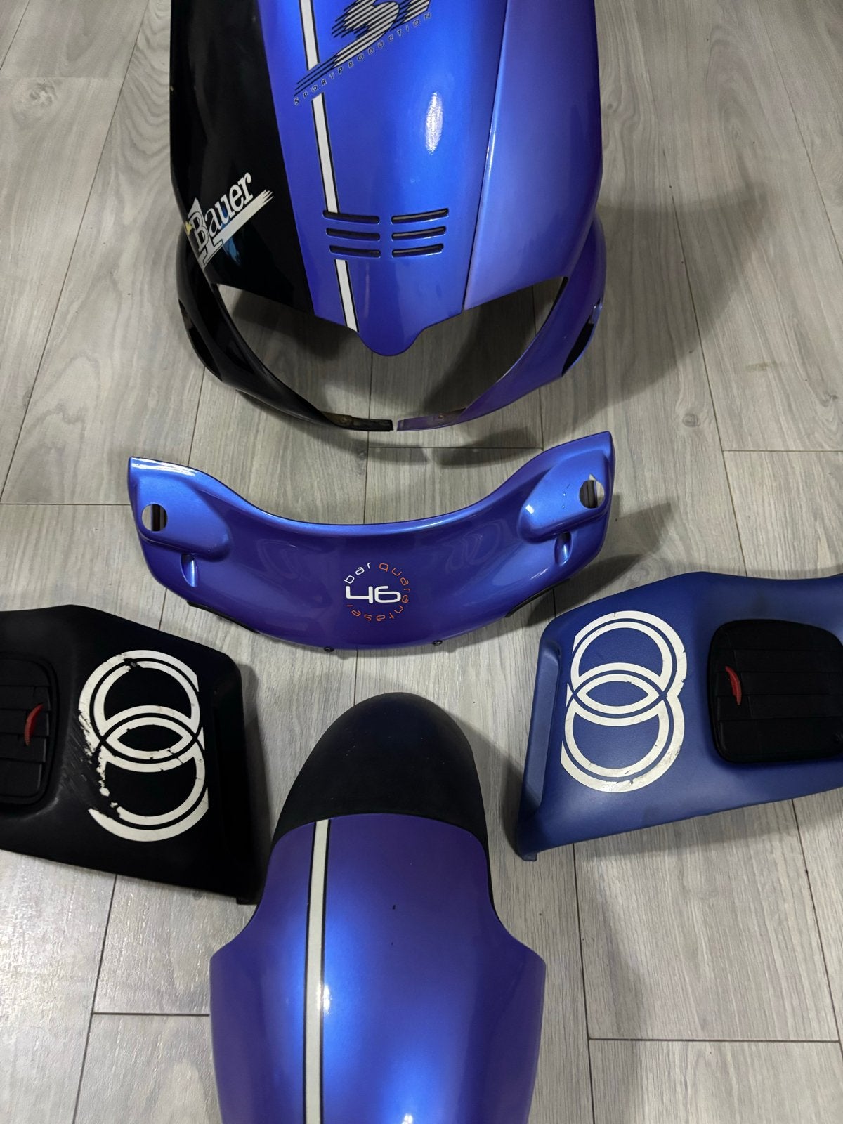 Kappenset Gilera runner SP - violet/zwart compleet, Ophalen, Gebruikt, Kap, Piaggio