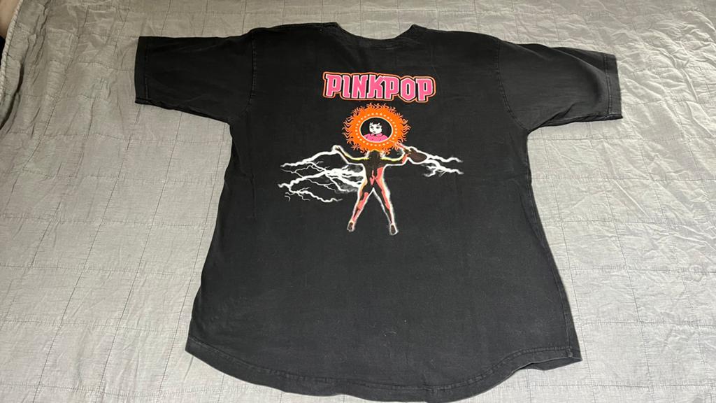 Vintage Pinkpop Festival Shirt Zwart One Size, Ophalen of Verzenden, Kleding