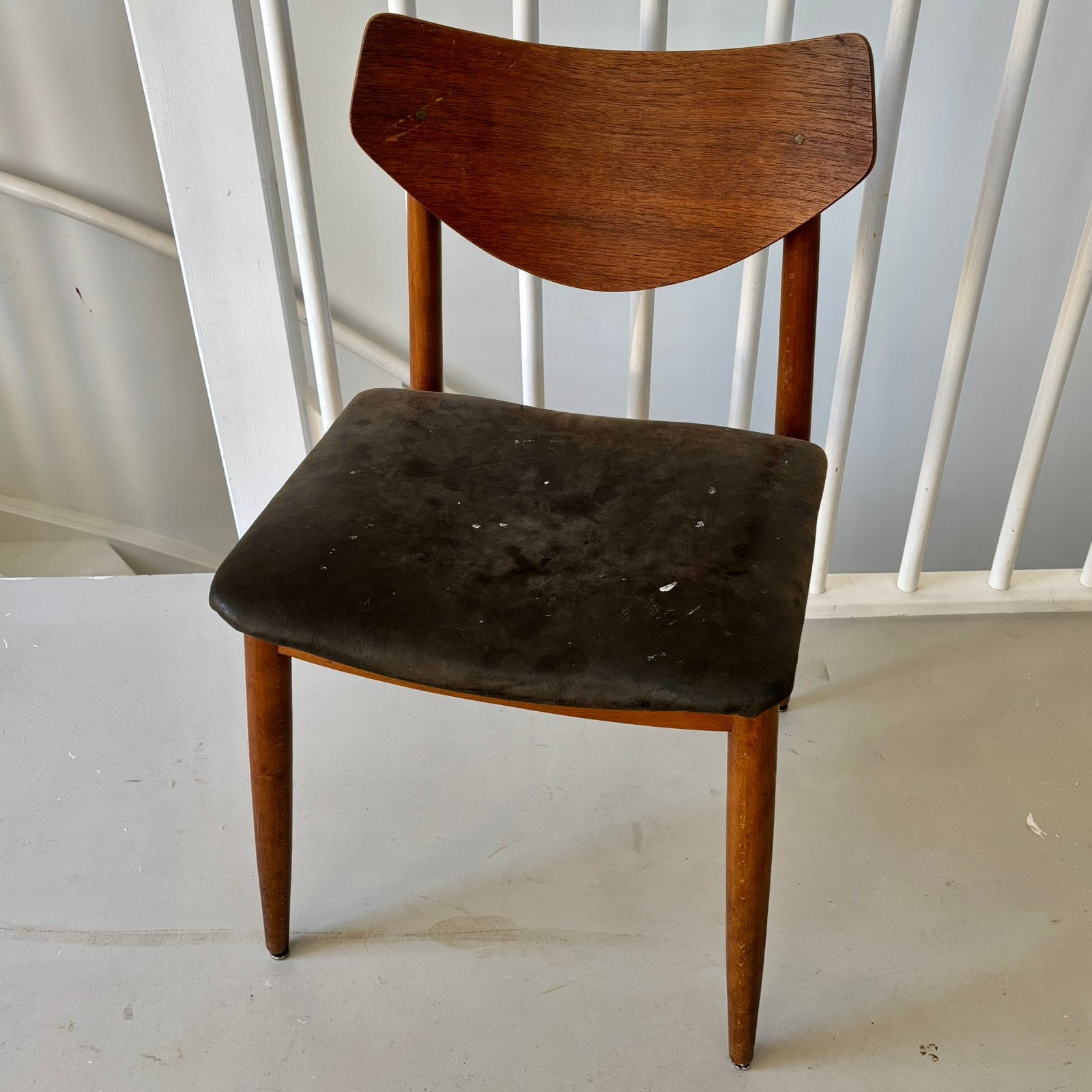 Vintage jaren 60 Mid-Century stoel – teak/beuken, Ophalen, Gebruikt, Bruin, Midcentury Scandinavian