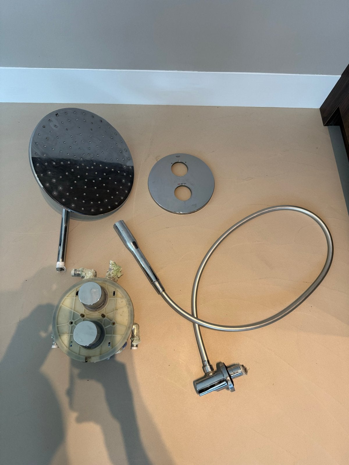 Grohe doucheset met thermostaatkraan en regendouche, Doe-het-zelf en Verbouw, Sanitair, Ophalen of Verzenden, Gebruikt, Chroom