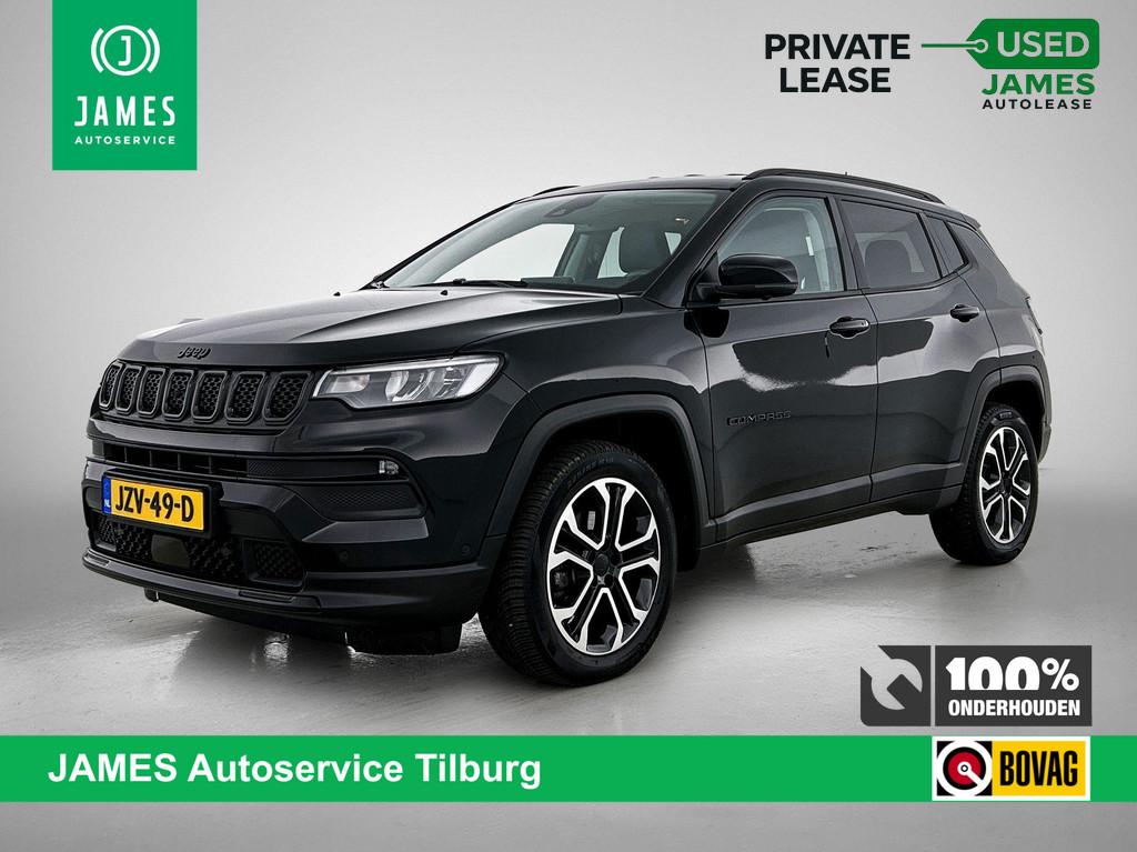 Jeep Compass 1.5T e-Hybrid Limited 360 CAMERA | AD-CRUISE, Auto's, Jeep, Gebruikt, 4 cilinders, Leder en Stof, Zwart