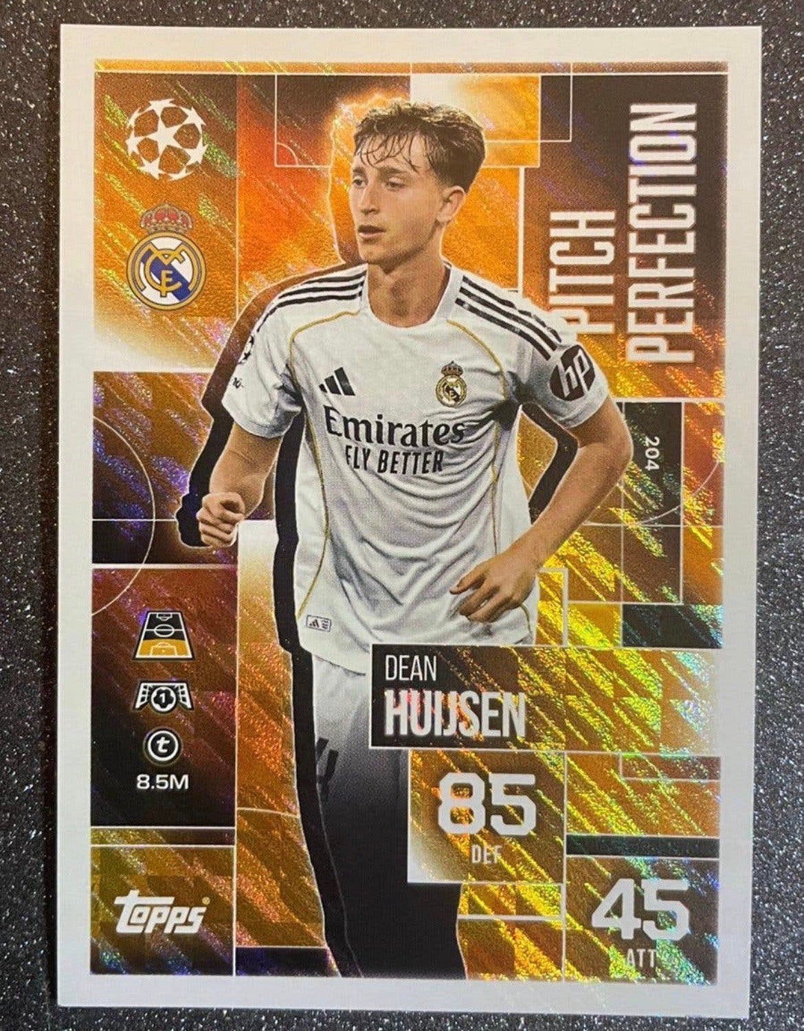 Topps MA EXTRA 25/26 PITCH PERFECTION  DEAN HUIJSEN  REAL M., Verzenden, Zo goed als nieuw, Plaatje