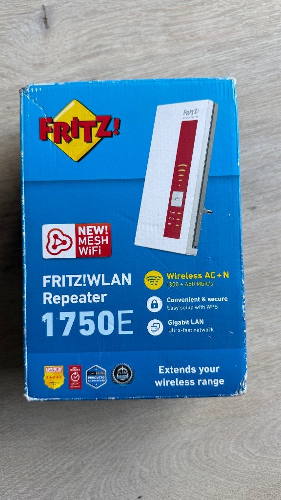 FRITZ!WLAN Repeater 1750E - Originele verpakking, Ophalen, Gebruikt, FRITZ!