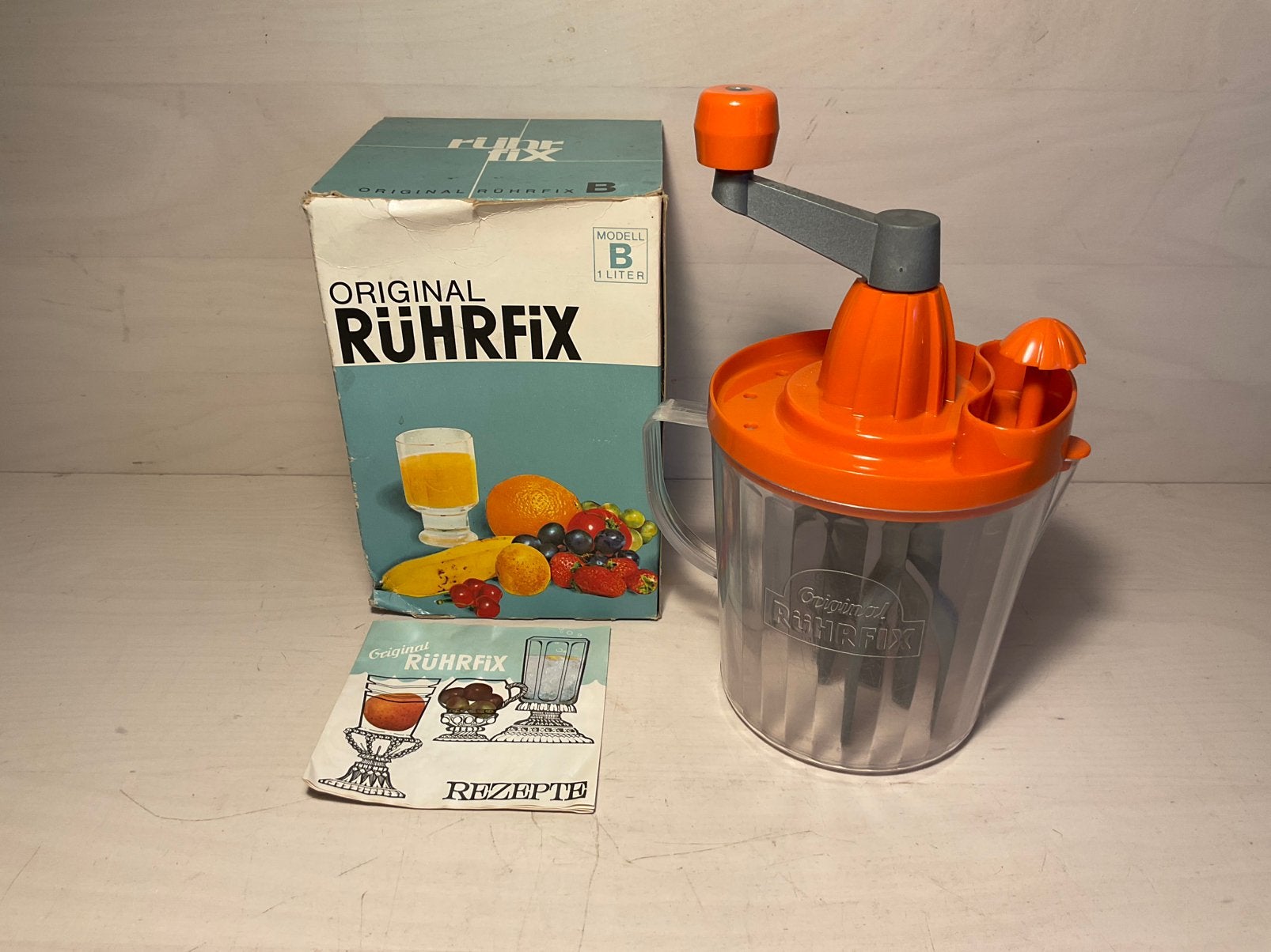 Vintage oranje Original Rührfix in originele doos, Huis en Inrichting, Ophalen of Verzenden, Zo goed als nieuw