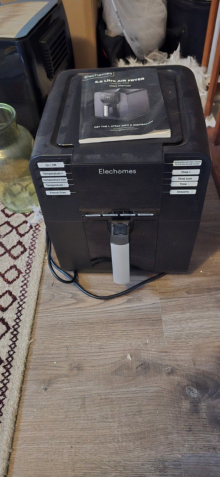 Elechomes 6.0 Liter Airfryer - Zwart, Ophalen, Elechomes, Elechomes, Zo goed als nieuw