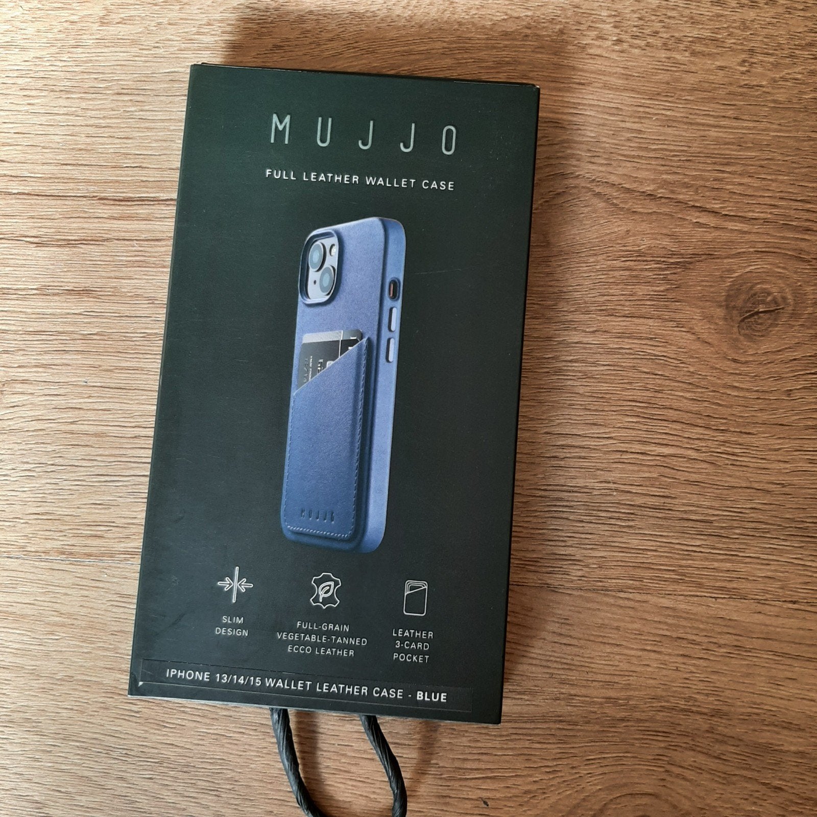 Mujjo lederen telefoonhoes iPhone 13/14/15, Ophalen, Nieuw, Frontje of Cover