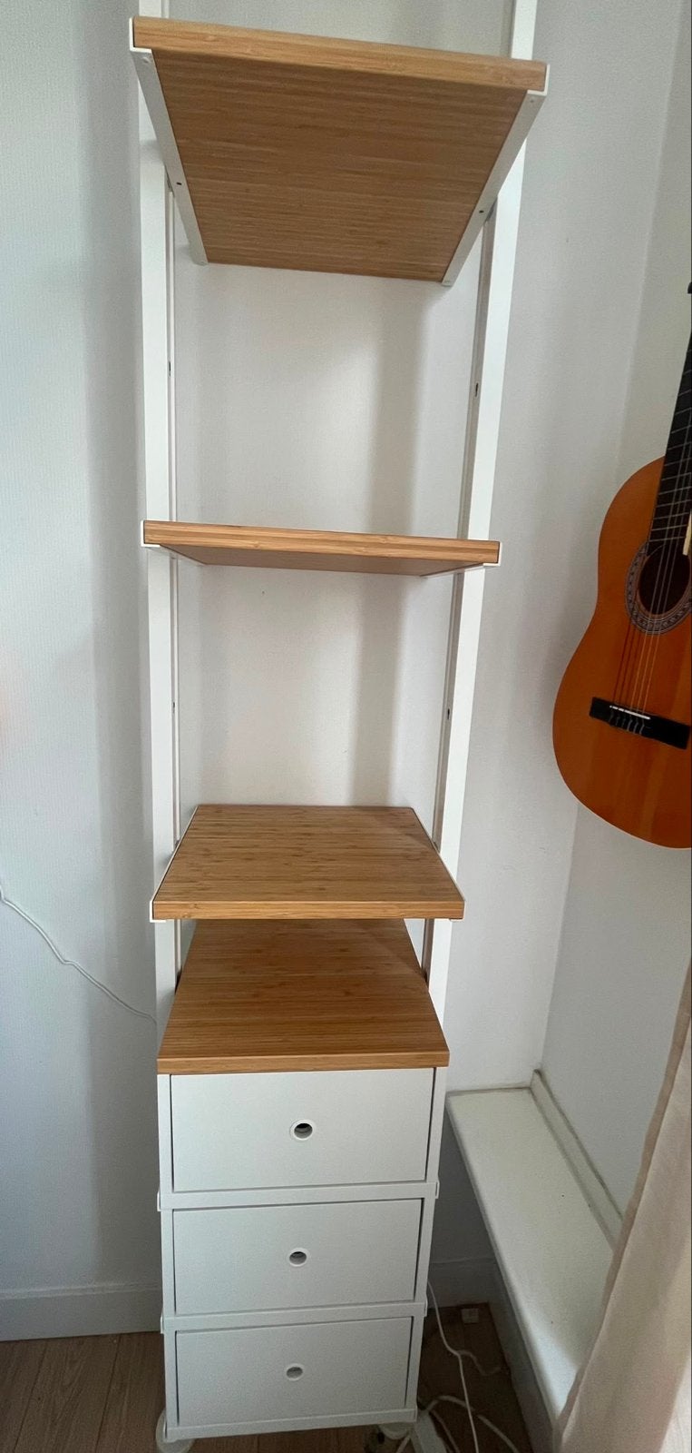 IKEA Elvarli kast met steunen en bamboe planken, Ophalen, Minder dan 50 cm, Gebruikt, 200 cm of meer