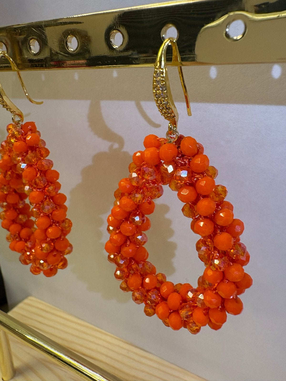 Prachtige Oranje Glassberry Oorbellen met Zirkonia, Sieraden, Tassen en Uiterlijk, Oorbellen, Met kristal, Hangers, Verzenden