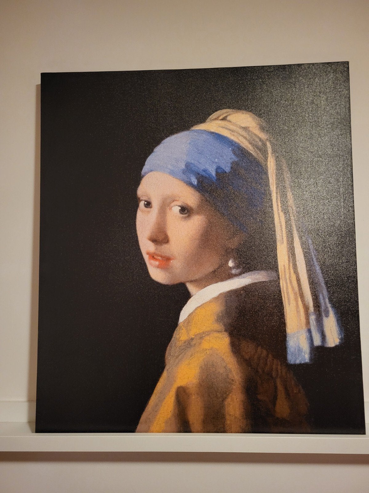 Meisje met de parel - Canvas print 60x70 cm, Antiek en Kunst, Doek, Portret of Personen, Ophalen of Verzenden, Klassiek