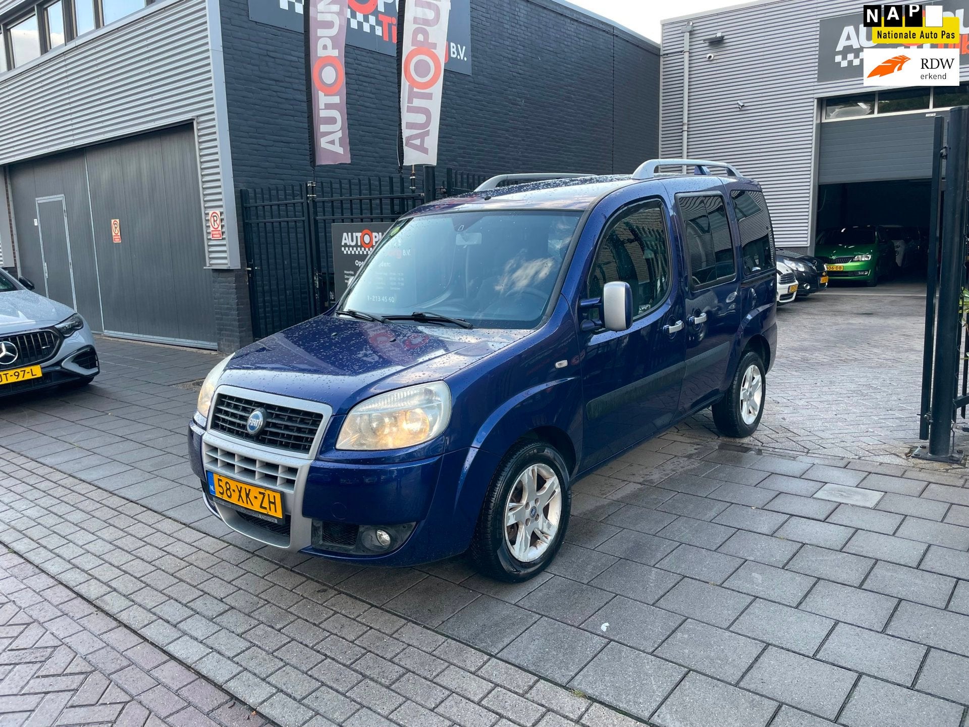 Fiat Doblò 1.4 Malibu 2e Eigenaar! Trekhaak Airco NAP APK, Voorwielaandrijving, Gebruikt, 4 cilinders, Blauw