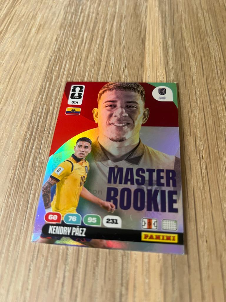 Kendry Páez Panini Master Rookie FIFA World Cup 2026 kaart, Ophalen of Verzenden, Zo goed als nieuw, Overige sporten, Spelerskaart