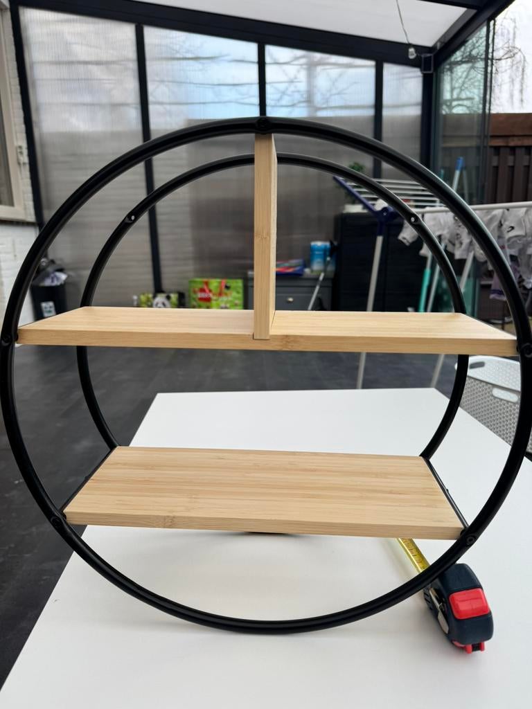 Round Wall Shelf – 40 cm Diameter – Wood & Metal, Ophalen of Verzenden, Zo goed als nieuw
