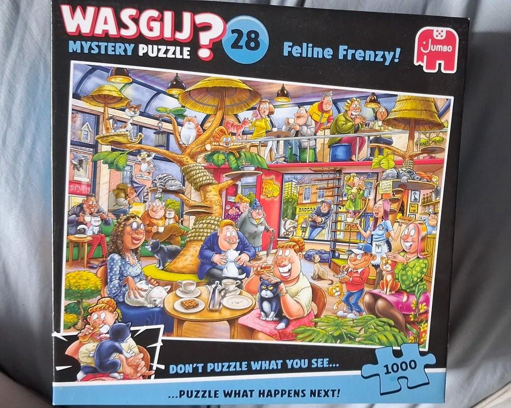 Wasgij? Mystery Puzzel 28: Feline Frenzy! 1000 stukjes, Ophalen of Verzenden, 500 t/m 1500 stukjes, Zo goed als nieuw, Legpuzzel