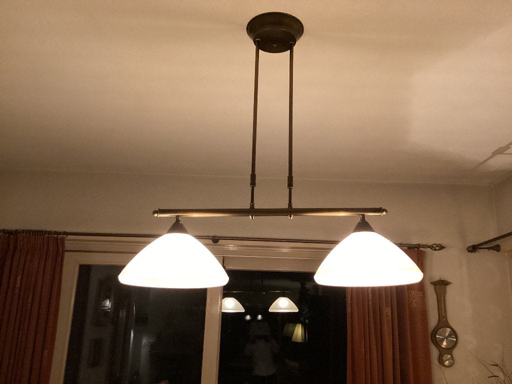Eettafel (hang) lamp, Ophalen, Gebruikt, Glas