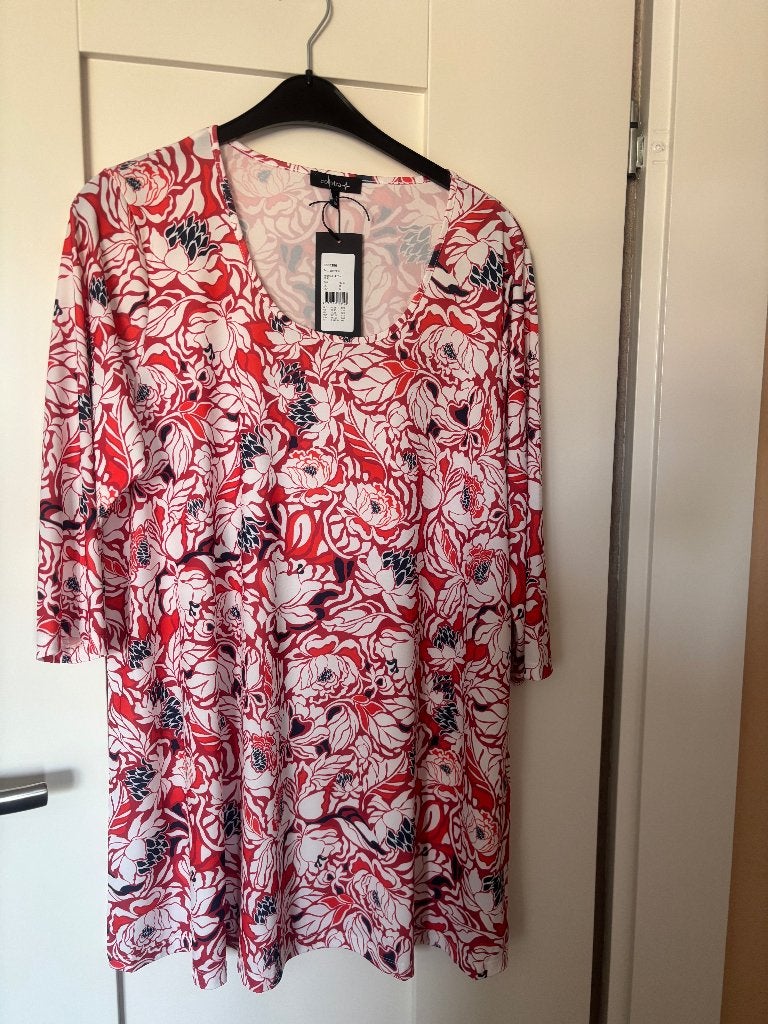 Colletta shirt maat 0=46 wit/blauw/rood, Kleding | Dames, Grote Maten, Colletta, Verzenden, Wit, Nieuw