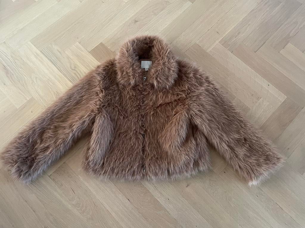 Bont jas, H&M, maat 38, Ophalen of Verzenden, Gedragen, Maat 38/40 (M), Bruin