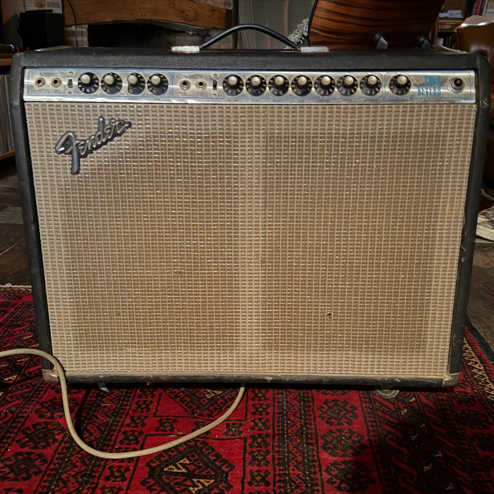 70s Fender Twin Reverb Silverface, Ophalen of Verzenden, Gebruikt, Gitaar, 100 watt of meer