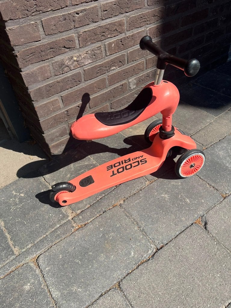 Scoot and Ride /loopfiets + step kleur peach, Kinderen en Baby's, Speelgoed | Buiten | Voertuigen en Loopfietsen, Ophalen, Gebruikt