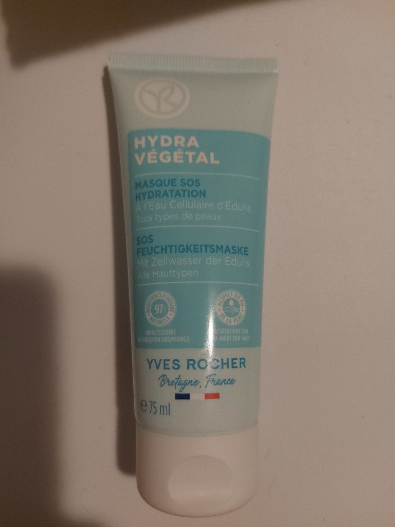 Yves Rocher hydra vegetal masker 75 ml, Ophalen of Verzenden, Zo goed als nieuw, Gehele gezicht, Verzorging