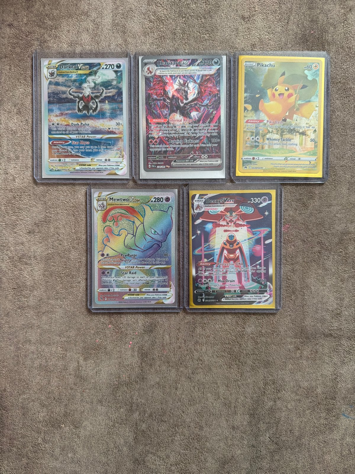Pokémon Kaarten Collectie: Darkrai, Charizard, Pikachu, Mewt, Ophalen of Verzenden, Zo goed als nieuw, Meerdere kaarten
