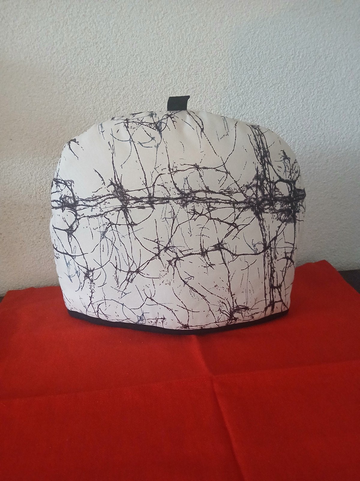Moderne theemuts zwarte voering - Katoen 33x25 cm inclusief, Meerkleurig, Ophalen of Verzenden, Zo goed als nieuw, Modern