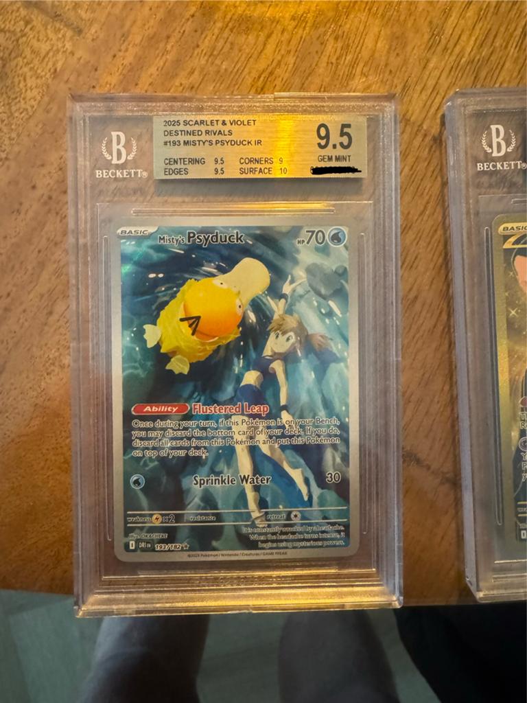 Misty's Psyduck IR BGS 9.5 Gem Mint Pokémon Kaart, Ophalen, Zo goed als nieuw, Losse kaart