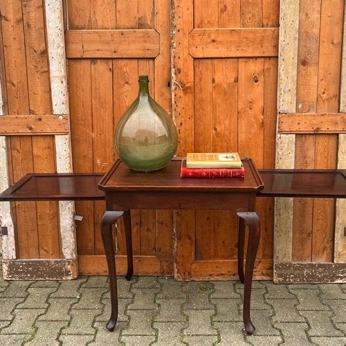 Thee tafel sidetable met zijbladen Queen Ann poten origineel, Ophalen