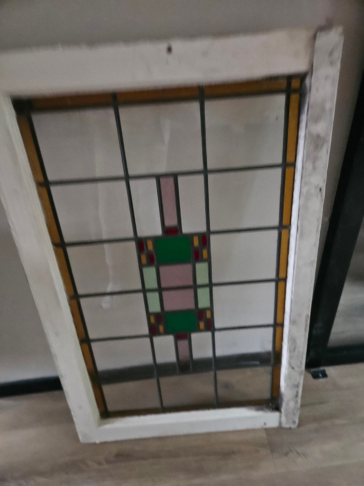 2x Origineel glas-in-lood raam Art Deco jaren 30, Ophalen