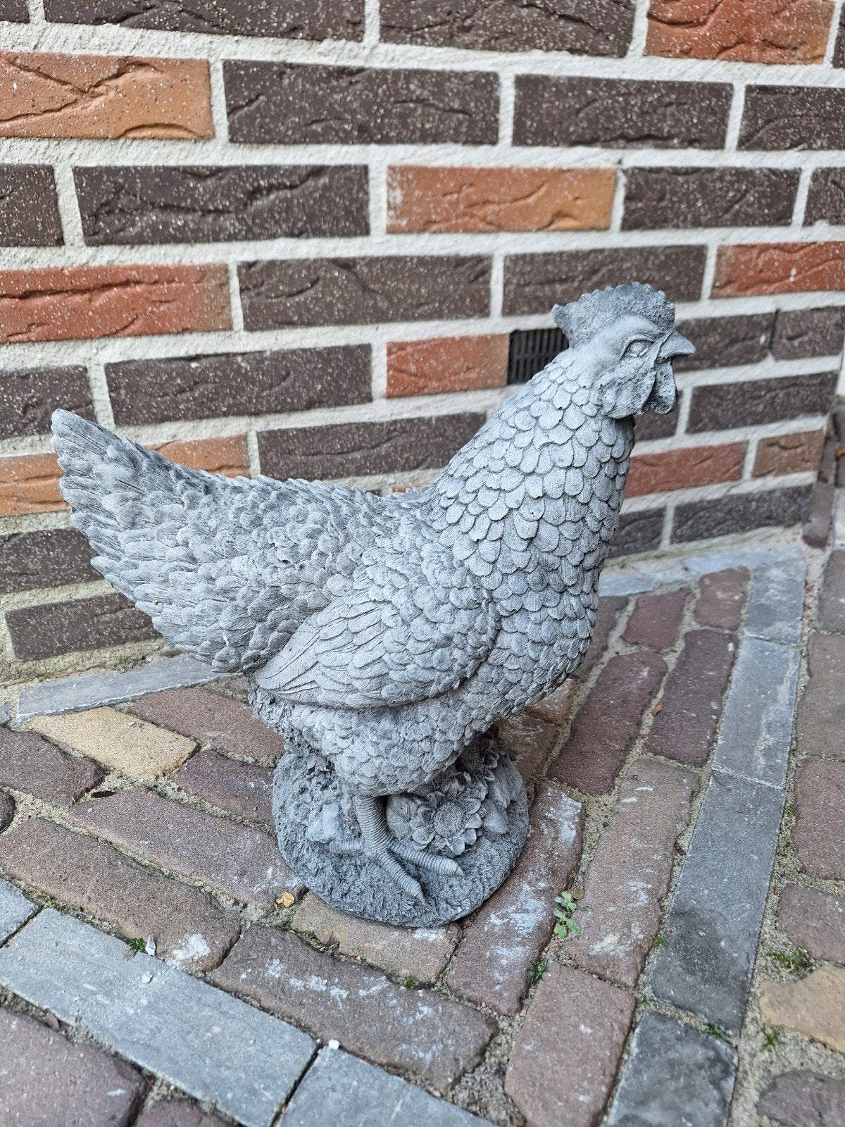 Betonnen Kip Beeld - Tuindecoratie 36 cm Hoog, Tuin en Terras, Ophalen, Nieuw, Beton, Dierenbeeld