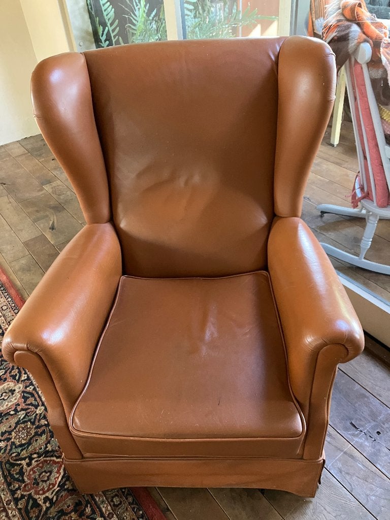 Oorfauteuil, Ophalen, Gebruikt, Minder dan 75 cm, Leer
