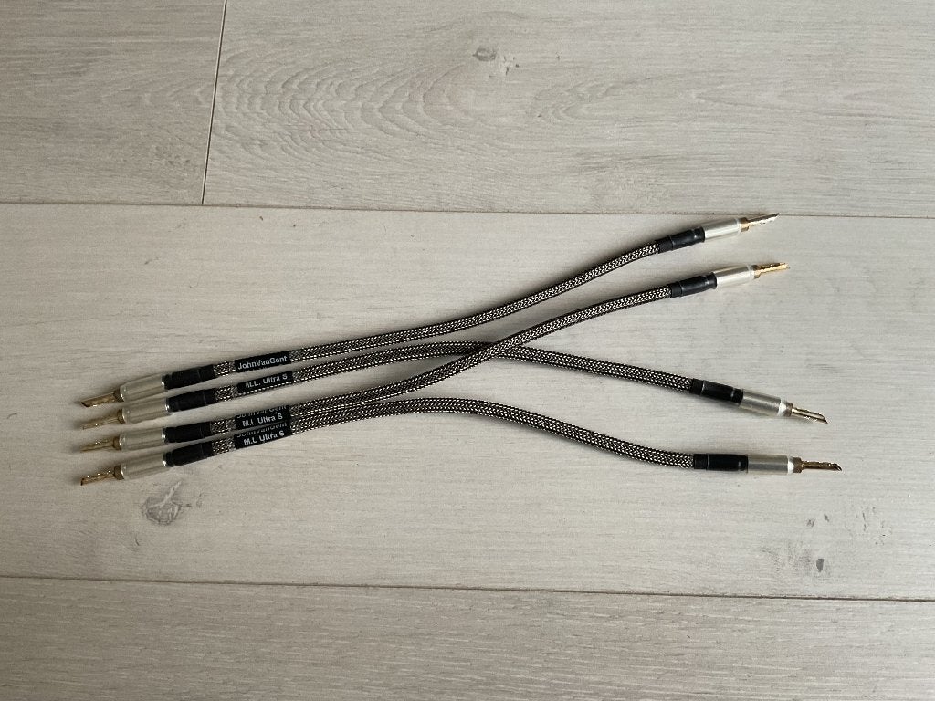 Luidspreker jumpers/bruggen John van Gent Ultra zilver/goud, Ophalen of Verzenden, Zo goed als nieuw, Minder dan 2 meter, Luidsprekerkabel