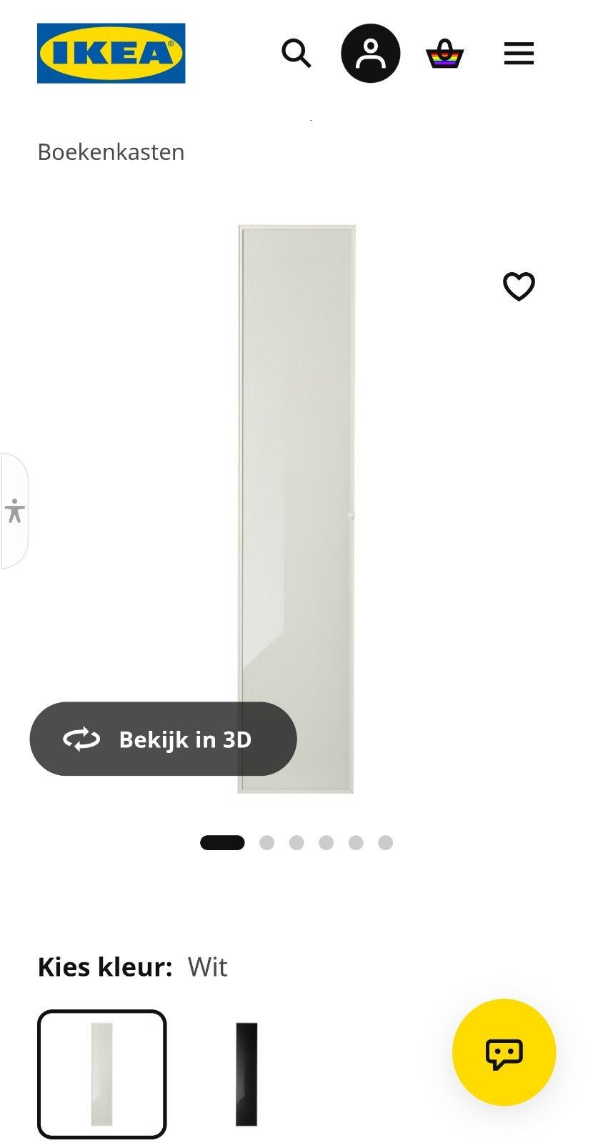 Ikea Högbo vitrinedeur voor Billy boekenkast (wit), Ophalen, Minder dan 50 cm, Zo goed als nieuw, Glas