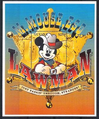 Walt Disney Guyana Yv nr blok 251 postfris, Postzegels en Munten, Verzenden, Postfris, Overige thema's