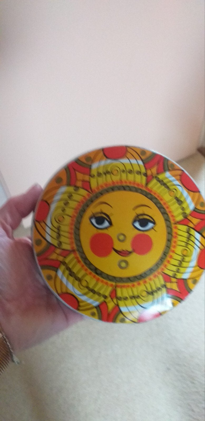 Vintage Rabobank spaarpot zonnetje, Ophalen of Verzenden, Gebruikt, Metaal of Blik, Overige thema's