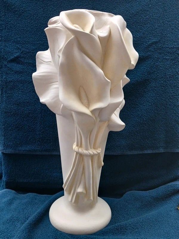 Prachtige Vintage Calla Lelie Vaas 56 cm hoog, Ophalen of Verzenden, Zo goed als nieuw, Wit, 56 cm