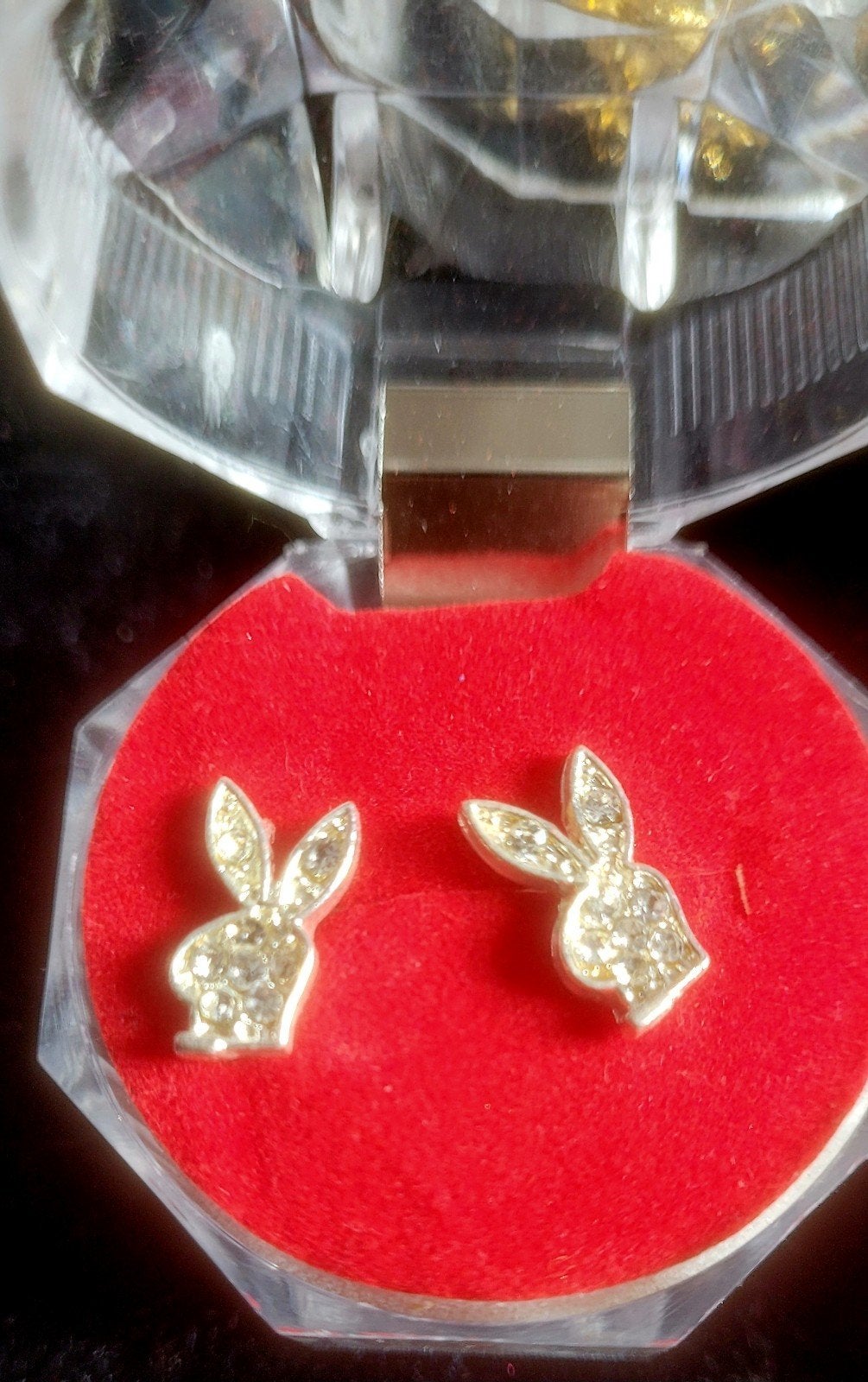 Leuke konijnen oorbellen met strass steentjes, Sieraden, Tassen en Uiterlijk, Nieuw, Ophalen of Verzenden, Knopjes of Stekers
