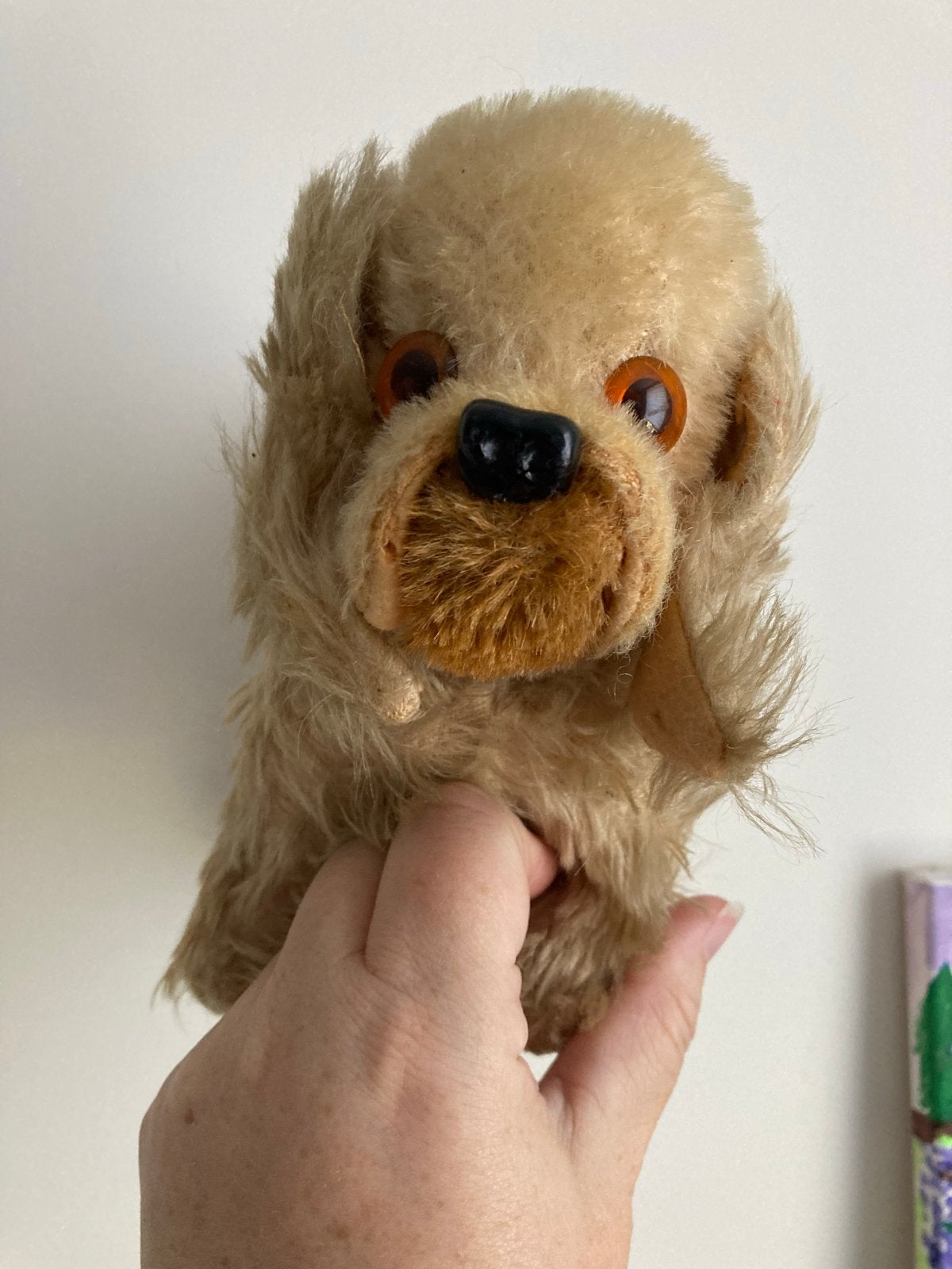 Vintage knuffelhondje, Cocker Spaniël, pluche, jaren '60, Ophalen of Verzenden, Gebruikt