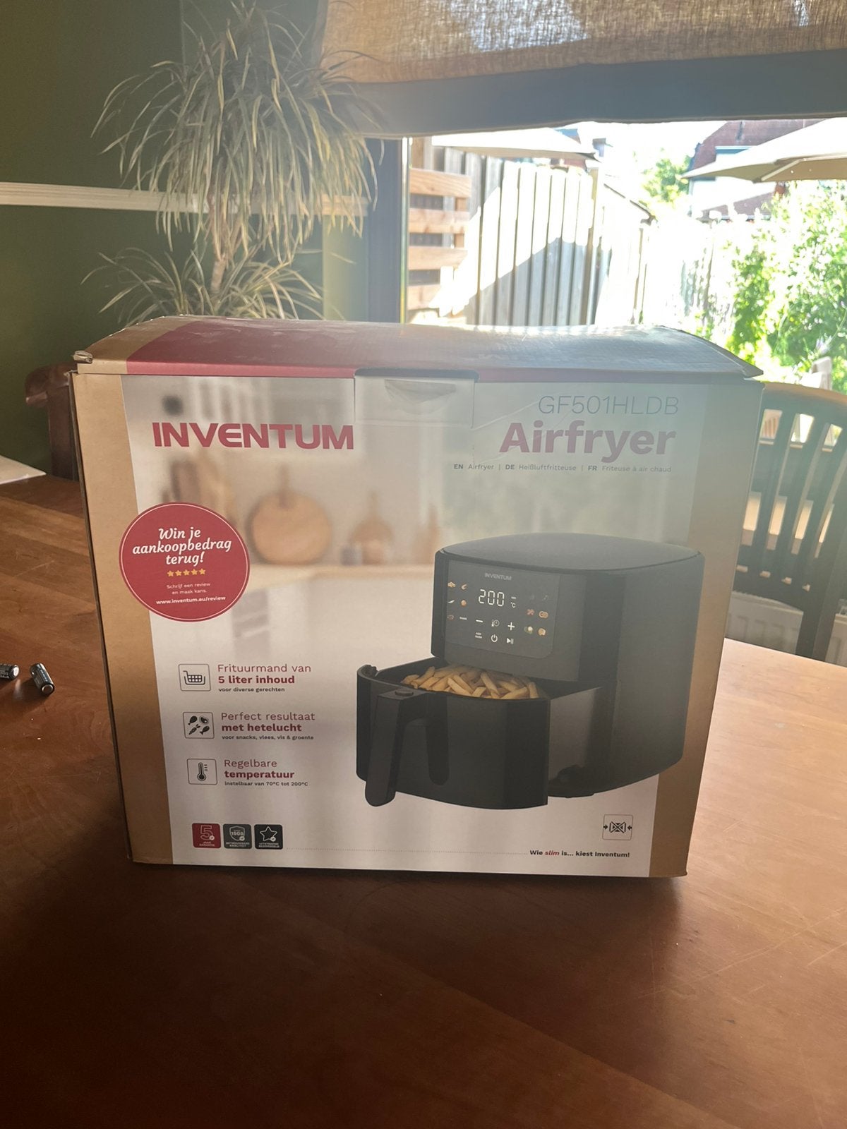Inventum Airfryer GF501HLDB ongeopend, Witgoed en Apparatuur, Ophalen, Nieuw, Airfryer