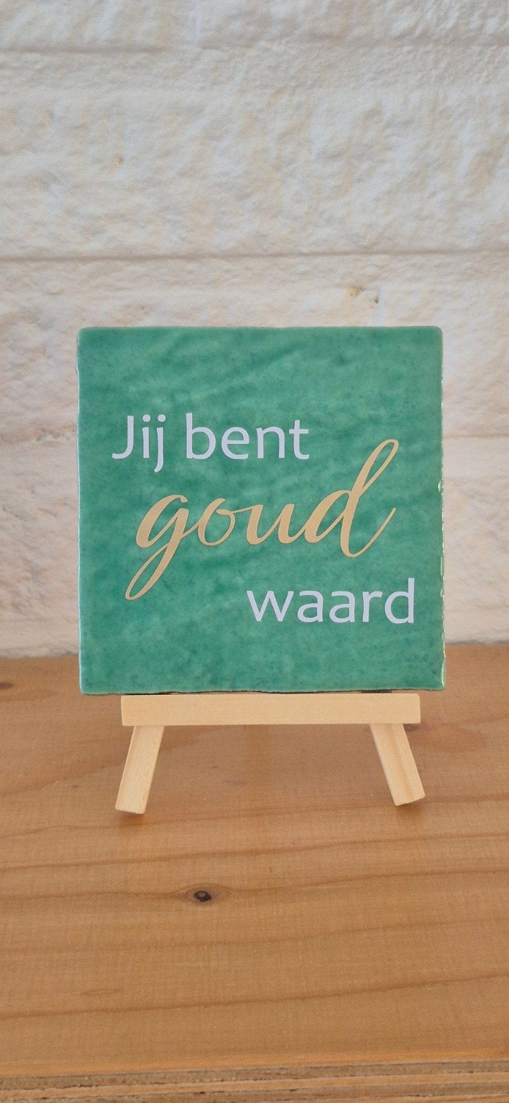 Tegeltje 'Jij bent goud waard' met ezel - Vaderdag cadeau, Groen, Nieuw, Ophalen of Verzenden, Modern